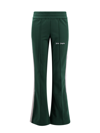Palm Angels Flared Joggers With Contrasting Side Band In Green