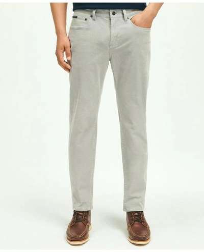 Brooks Brothers Slim Fit Five-pocket Stretch Corduroy Pants | Grey | Size 42 30