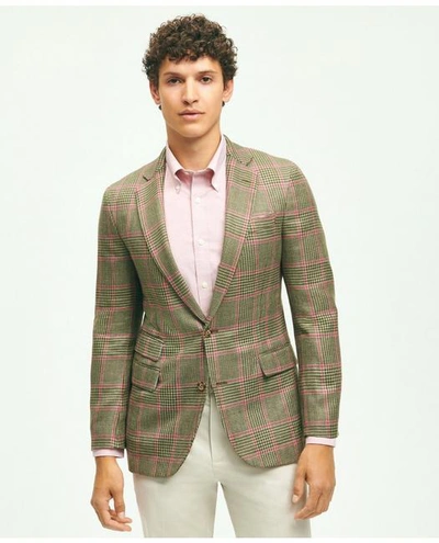Brooks Brothers Classic Fit Wool-linen Overcheck 1818 Sport Coat | Size 42 Regular In Multicolor