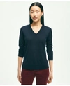 Brooks Brothers Merino Wool V-neck Sweater | Navy | Size Xs