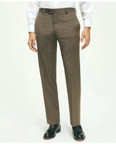 Brooks Brothers Traditional Fit Wool 1818 Dress Pants In Brown