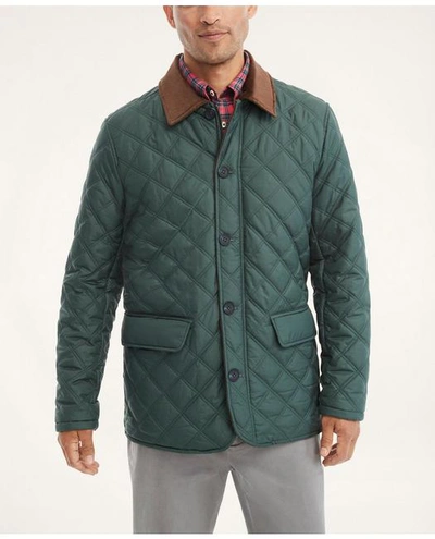 Brooks Brothers Big & Tall Diamond Quilted Jacket | Green | Size 4x Tall