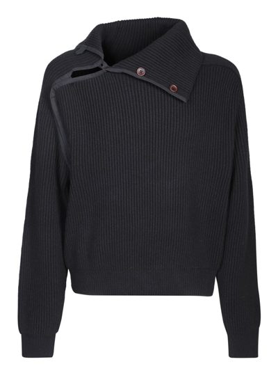 Jacquemus La Maille Vega Wool-blend Sweater In Black