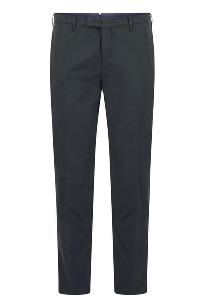 Pt Torino Master - Slim-fit Cotton Trousers In Blue