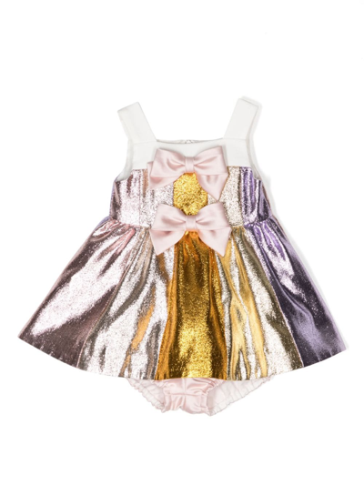 Hucklebones London Babies' Rainbow-motif Metallic-effect Dress