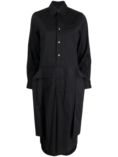 Toga Button-up Shirt Dress In Black