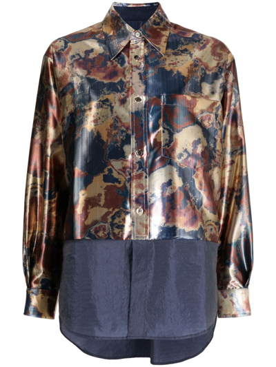 Toga Abstract-print Panelled Shirt In Multicolour