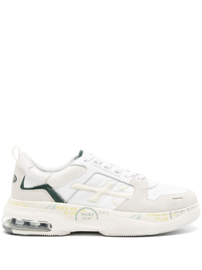 Premiata Drake Lace-up Leather Trainers In White