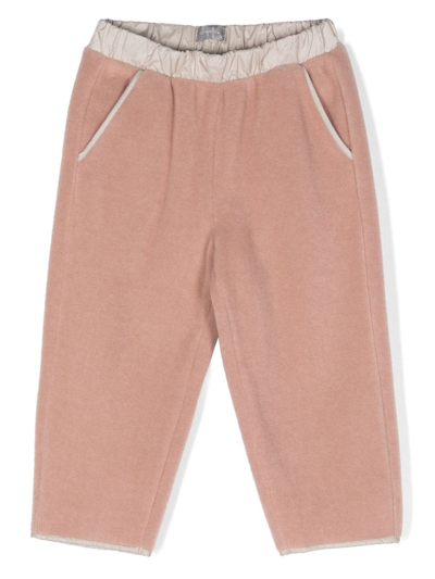 Il Gufo Kids' Elasticated-waistband Straight-leg Trousers In Pink