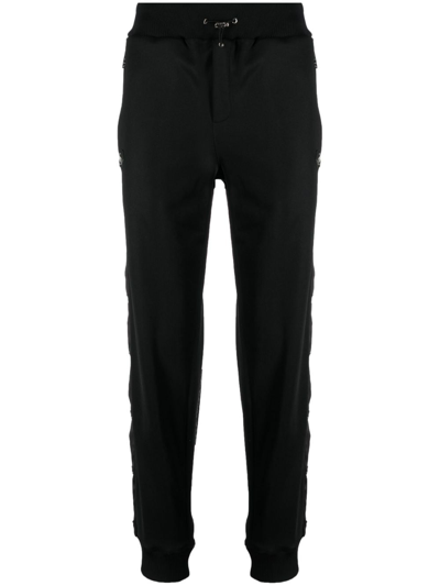 Philipp Plein Engraved-buttons Drawstring Track Trousers In Black