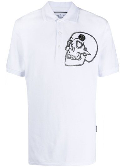 Philipp Plein Skull-print Polo Shirt In White