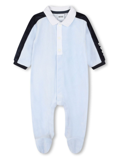 Bosswear Babies' Logo-print Cotton Pyjamas In Blue