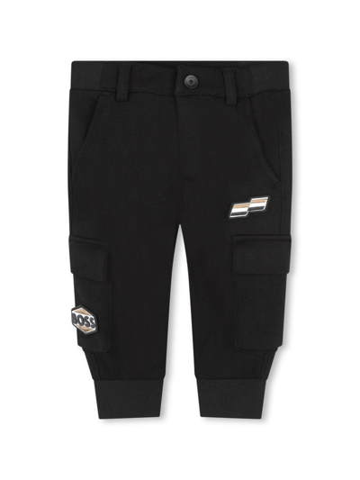 Bosswear Babies' Logo-patch Trousers In Black