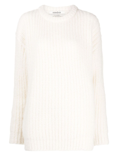 Kimhēkim Crew-neck Chunky-knit Jumper In White