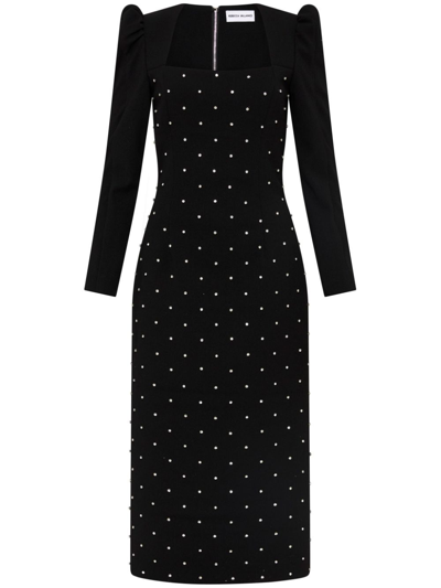 Rebecca Vallance -  After Hours Long Sleeve Midi Dress  - Size 14 In Black