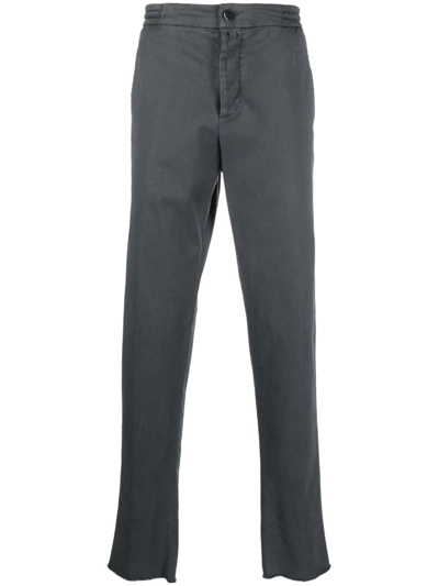 Kiton Mid-rise Straight-leg Trousers In Grey