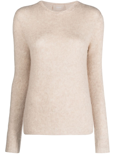 Drumohr Mélange Long-sleeved Knitted Jumper In Neutrals