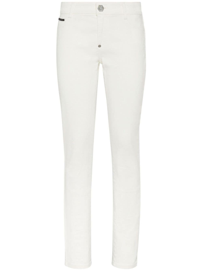 Philipp Plein Logo-patch Skinny Jeans In White