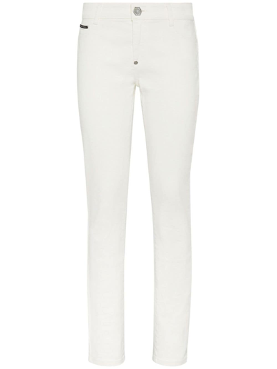 PHILIPP PLEIN LOGO-PATCH SKINNY JEANS