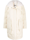 YVES SALOMON QUILTED PADDED DRAWSTRING PARKA COAT