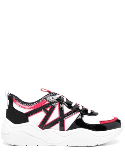 Armani Exchange Logo-patch Panelled Sneakers In White