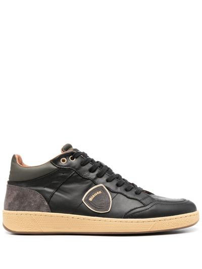 Blauer Logo-patch Lace-up Sneakers In Black