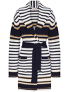 Valentino Stripped Knitted Cardi-coat In Multicolore