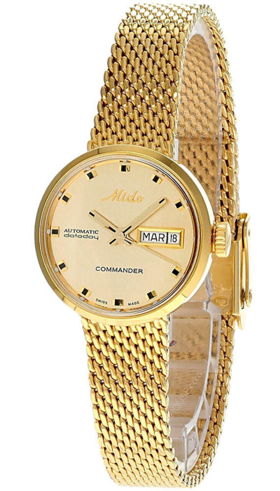 Pre-owned Mido Commander 1959 Auto 23.5mm Ss Women's Watch M7169.3.72.13