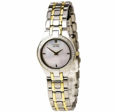 Pre-owned Citizen Eco-drive Women's Diamond Accents Bracelet 26mm Watch Eg3154-51d