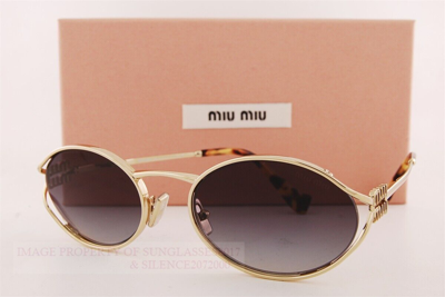 Pre-owned Miu Miu Brand  Sunglasses Mu 52ys Zvn 5d1 Gold/gray Gradient For Women