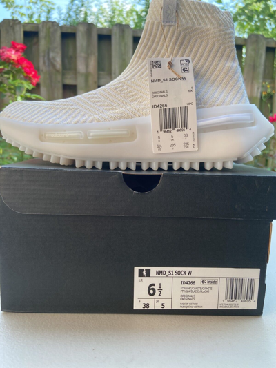Pre-owned Adidas Originals Adidas Nmd S1 Training Sock Sneaker In White/ Core White/ Off White Women