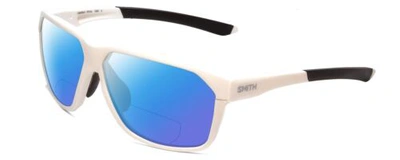 Pre-owned Smith Leadout Pivlock Square Polarized Bi-focal Sunglasses White 63mm 41 Options In Blue Mirror