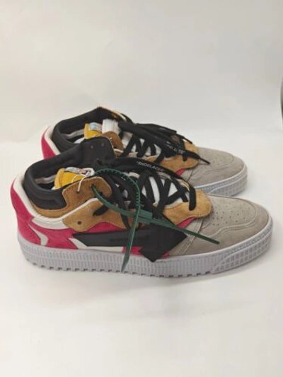 Pre-owned Off-white Off- White Floating Arrow Suede Sneakers Pink/black Omia151s22lea0013010