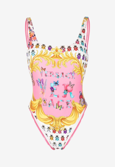 Versace Butterflies One-piece Swimsuit In Multicolor