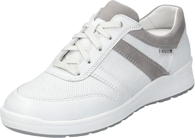 Pre-owned Mephisto Women's Rebeca Perf Sneaker In White Empire Bucksoft Combo