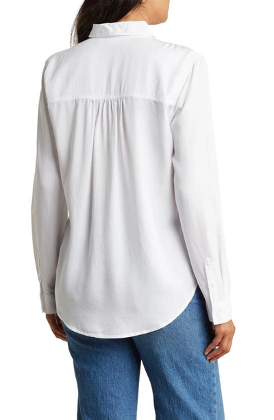 Ecothreads Long Sleeve Button-up Shirt In Bright White