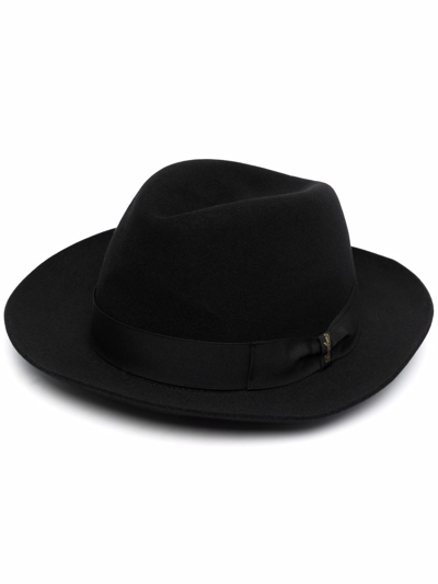 Borsalino Alessandria Shaved Felt Hat In Black