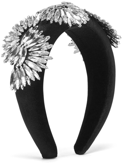 Philipp Plein Hair Band Stones Crystal-embellished Headband In Black