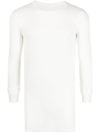 Rick Owens Long-sleeve Fine-ribbed T-shirt In White