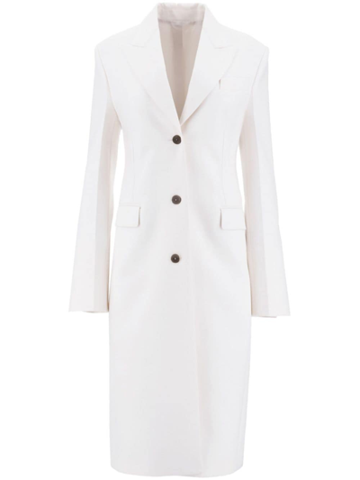 Ferragamo Single Breasted Coat In Mascarpone