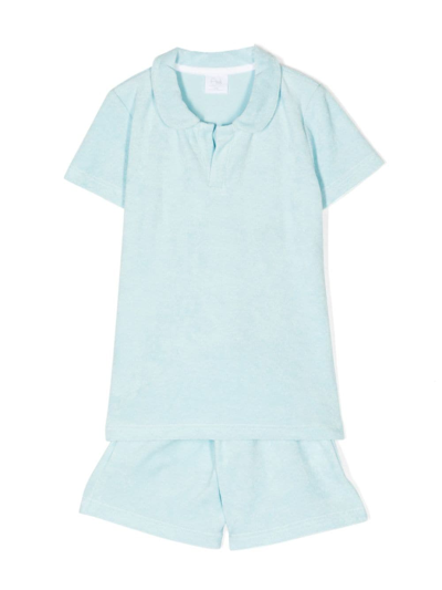 Amiki Kids' Thomas Bib-collar Pyjama Set In Blue
