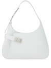 Ferragamo Large Hobo Leather Shoulder Bag In White