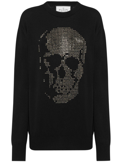 Philipp Plein Skull-motif Crystal-embellished Sweatshirt In Black