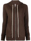 RICK OWENS ZIP-UP CASHMERE HOODIE