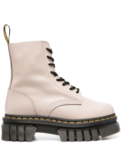 Dr. Martens' Audrick 8-eyeye Lux Leather Ankle Boots In Neutrals
