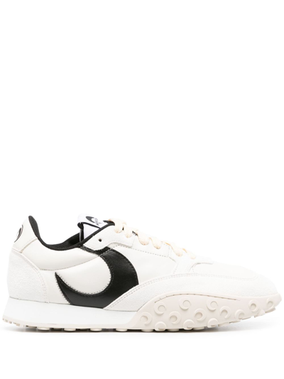 Marine Serre White Ms-rise 22 Leather Sneakers