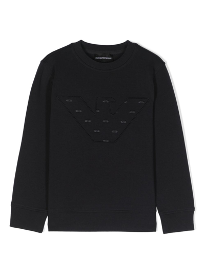 Emporio Armani Kids' Boys Navy Blue Cotton Eagle Sweatshirt