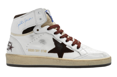 Pre-owned Golden Goose Sky-star White Chocolate Suede (women's) In White/chocolate