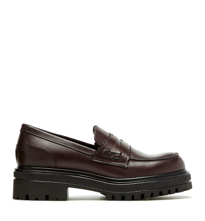 La Canadienne Rescale Leather Loafer In Bordeau