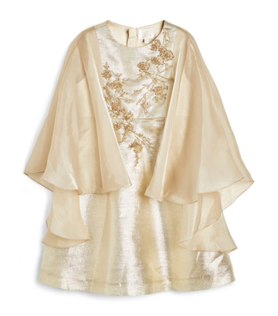 Maison Ava Babies'  Phoebe Cape Dress (2-14 Years) In Gold